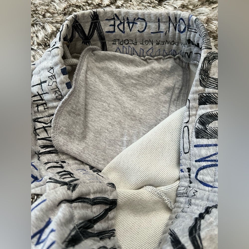 Moschino pants cotton fleece Punk Print grey joggers - Picture 6 of 11